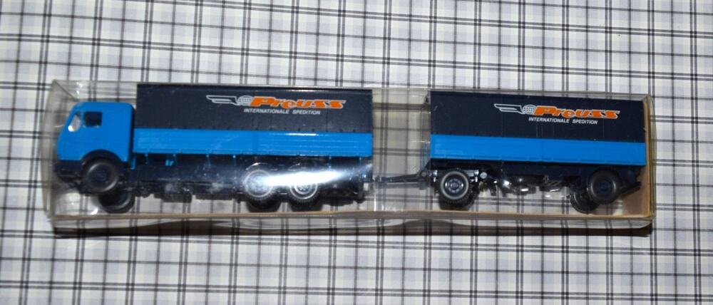 Vtg Wiking HO 1/87 Truck MB Mercedes 2238 Trailer Prussia International #456 Box